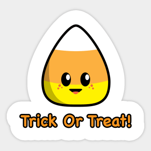 Kawaii Candy Corn Trick Or Treat Sticker